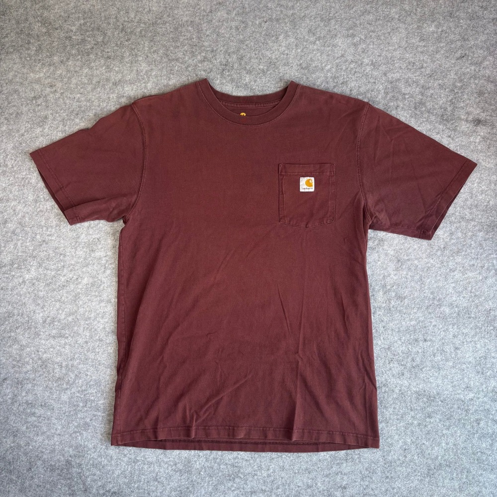 Carhartt K87 Pocket T-Shirt Mens Large Tall Burgundy Maroon Original Fit Cotton